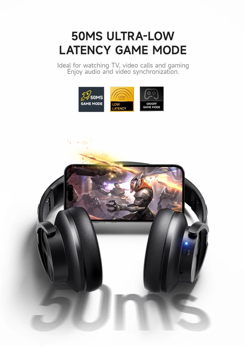 Picun B8 Wireless Bluetooth Headphones with 120H Playtime, Bluetooth 5.3, Deep Bass, Low Latency Gaming Headset with Microphone