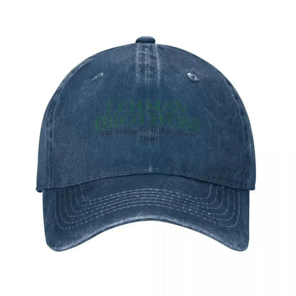 Retro Lehman Brothers Risk Management Department 2008 Trucker Hat Unisex Distressed Washed Headwear Outdoor Running Golf Cap Hat