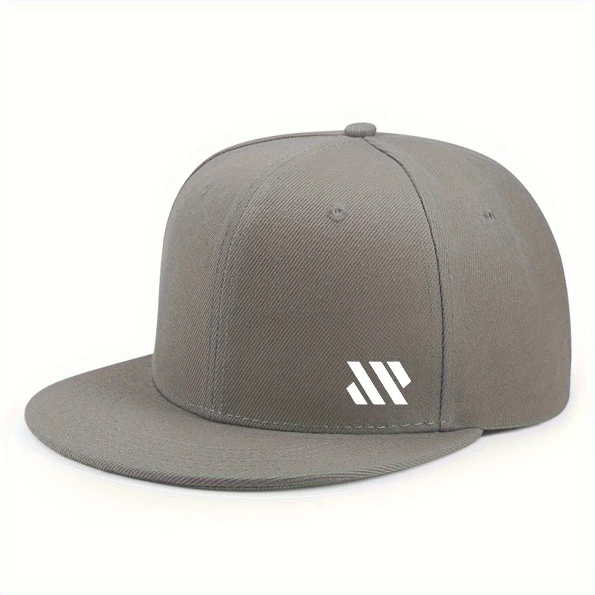 Baseballkasket med hvidt logo – unisex, justerbar, åndbar kasket med flad skygge – letvægtskasket til udendørs brug og rejser – hovedbeklædning