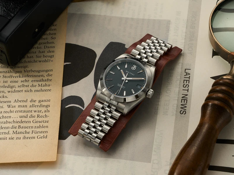 Baltany S4102 Business Man Automatic Mechanical Wristwatch 36mm Linen Dial Engine Turned Bezel NH35 Luxury Dress Watch For Man