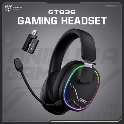ONIKUMA GT808 Wireless Gaming Headset with 45dB Active Noise Cancelling, Hi-Res Audio, 2.4GHz, Bluetooth 5.3, Wired, 60H Battery for PC, PS5 & Switch