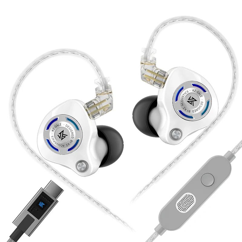 KZ Gale Gaming IEM Earphones – HiFi Super-Linear Driver In-Ear Monitor with Detachable Silver-Plated 2-Pin Cable