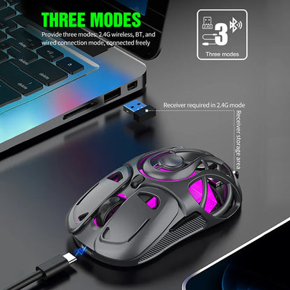 X10 Tri-Mode Gaming Mouse Wireless Bluetooth Gaming Mouse, 10000 DPI RGB Rechargeable Gaming Mouse, BT/2.4G/Wired Gaming Mouse for PC, Mac & Laptop