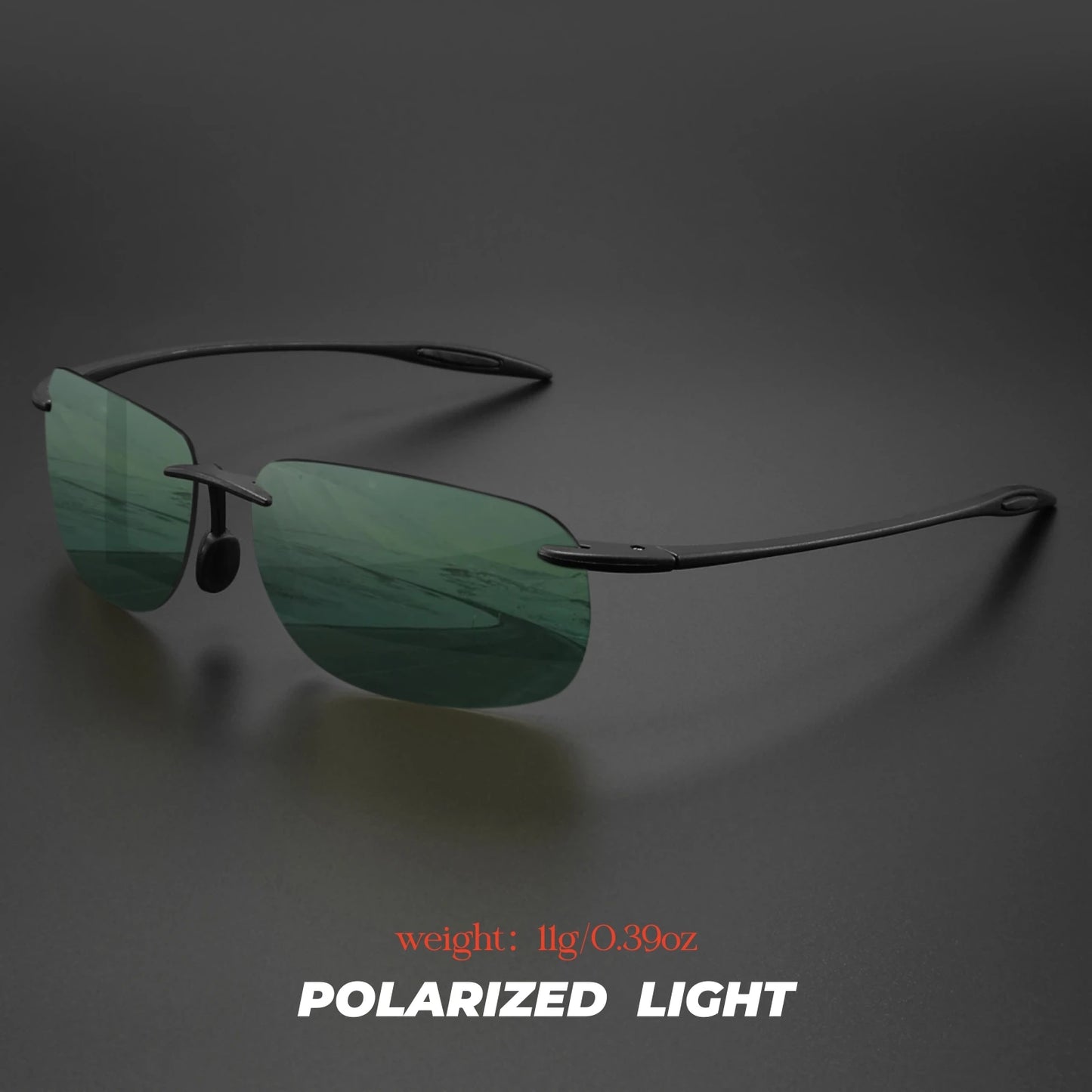 Ultra Light 11g TR90 Frameless Polarized Sunglasses - Flexible & Comfort Fit, Square Shape for Driving, Fishing, Outdoor