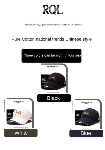 Men's Hat Baseball Cap for Men New Fashion Luxury Brand Embroidery Chinese Style Big Size Cotton Trucker Hat HipHop For 4seasons