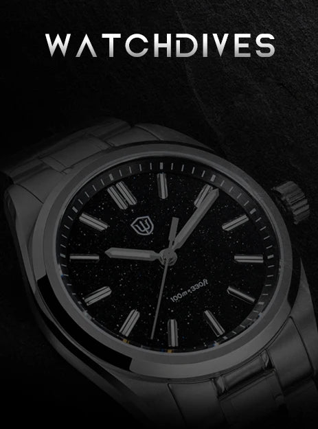 Watchdives New WD0003B Aventurine Dial Watch VH31 Quartz Movement Sapphire Crystal Luminous 100m Waterproof 36mm Vintage Watch