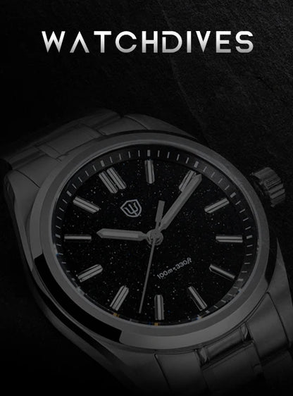 Watchdives New WD0003B Aventurine Dial Watch VH31 Quartz Movement Sapphire Crystal Luminous 100m Waterproof 36mm Vintage Watch