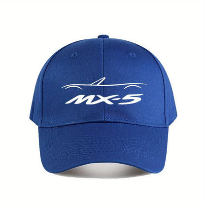 MX5 NA Baseball Cap for Men & Women - Stylish Black Polyester Hat with White Logo, Durable Outdoor Fishing & Casual Wear Cap