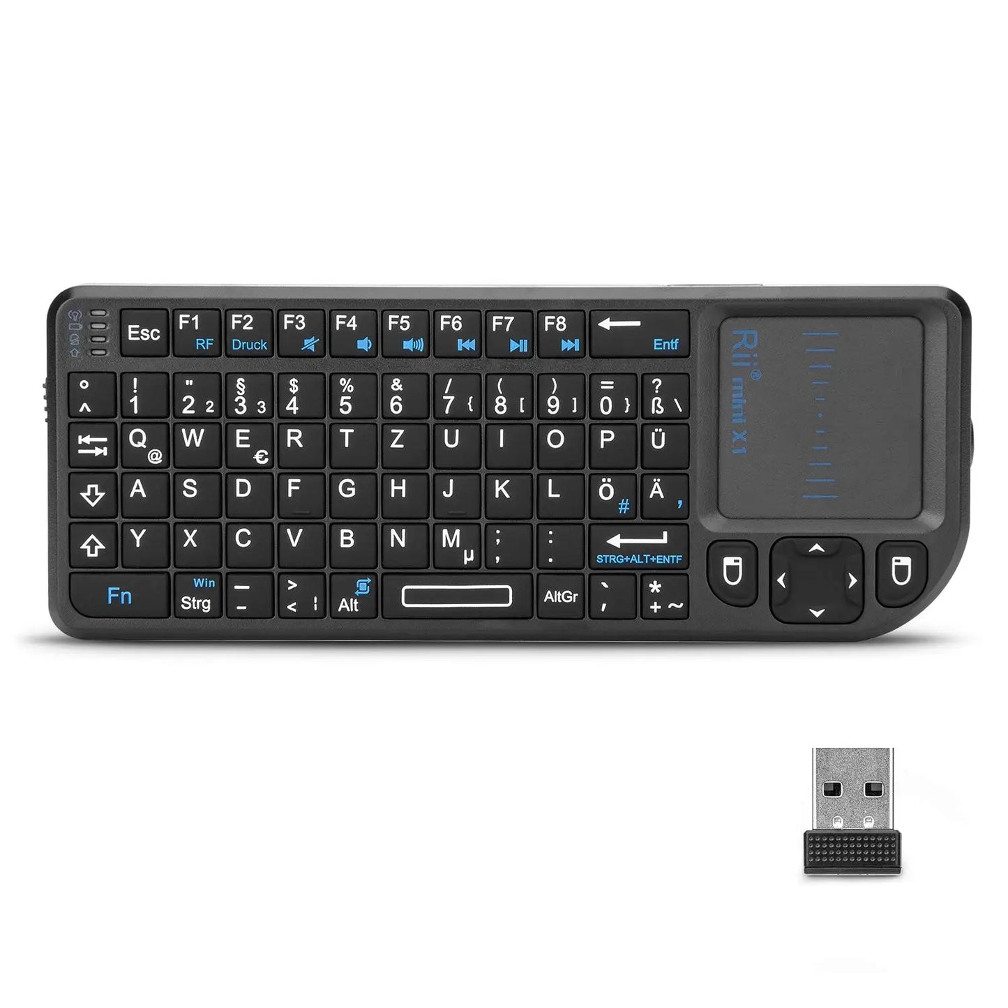 Original Rii X1 2.4GHz Mini Wireless Keyboard English/RU/ES/FR Keyboards with TouchPad for Android TV Box/PC/Laptop