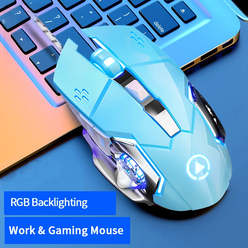 USB Wired Gaming Mouse 6-Button Ergonomic Gaming Mouse with Adjustable DPI, RGB Backlit Optical Gaming Mouse for PC, Laptop & Desktop