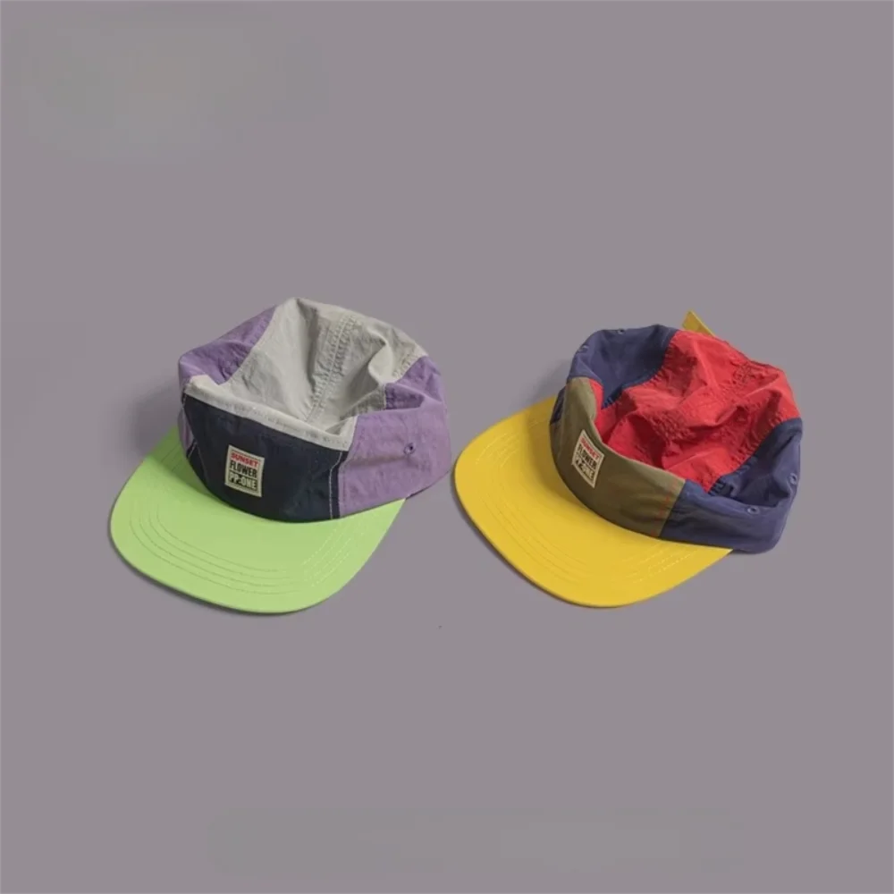 Retro Japanese Style Hip-hop Hats Thin 5 Panel Flat Brimmed Baseball Cap Breathable Quick-drying Sunscreen Hat Unisex