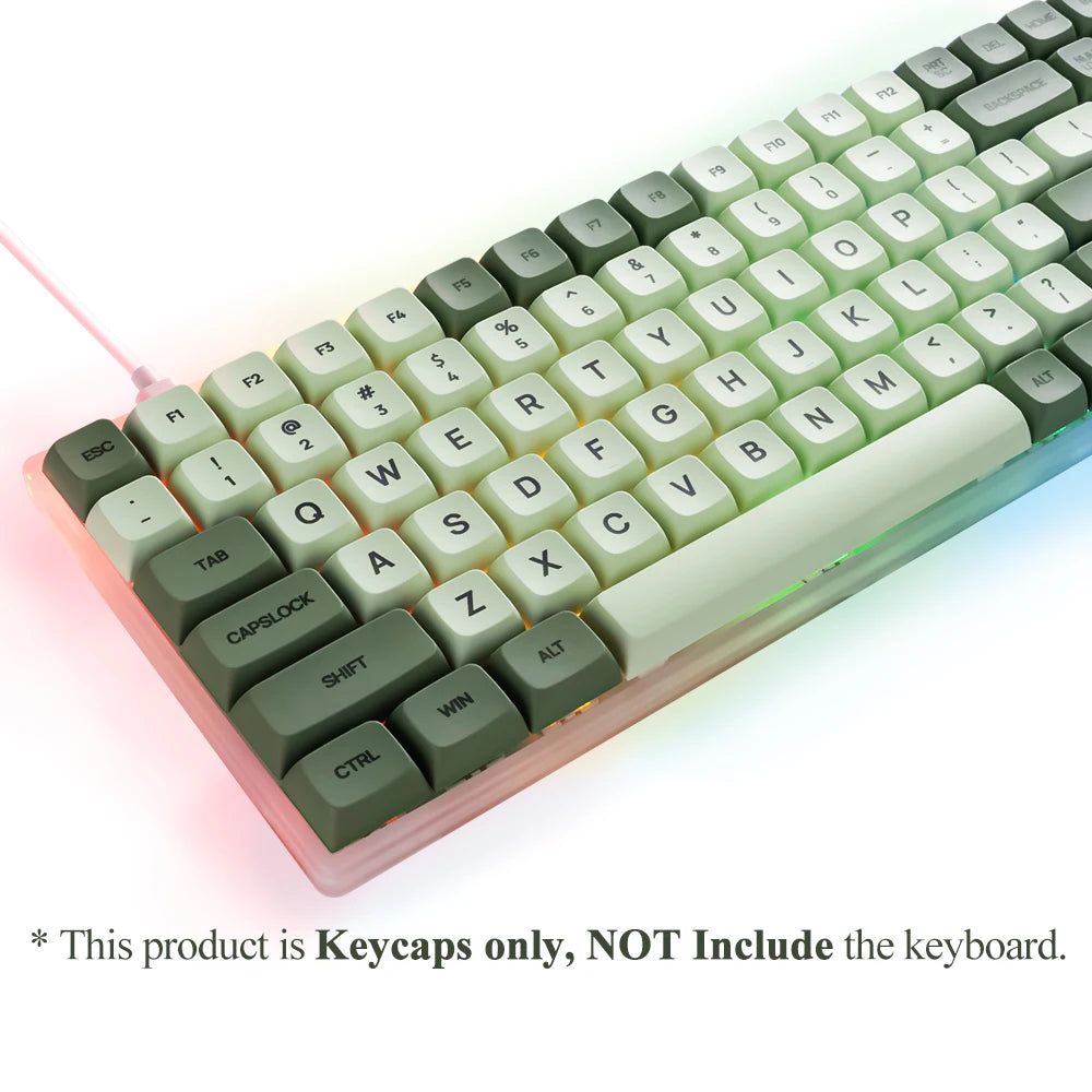 125 Keys XDA PBT Keycaps Set Matcha Green for 61/64/68/75/87/98/104/108 Keys Mechanical Keyboard for Cherry/Gateron/Otemu/Kailh
