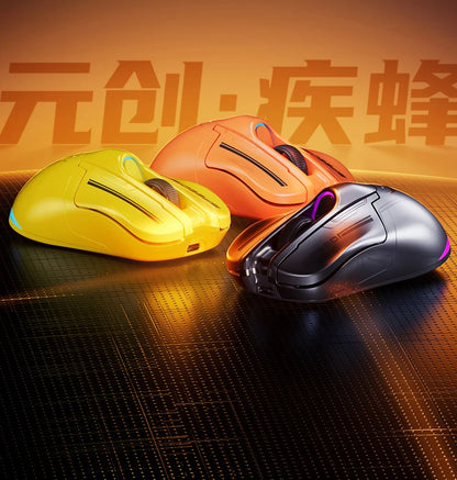 INPHIC Super Racing Car Series Wireless Bluetooth Gaming Mouse, 12800 DPI Rechargeable RGB Gaming Mouse with Battery Display, Customizable Wireless Mouse