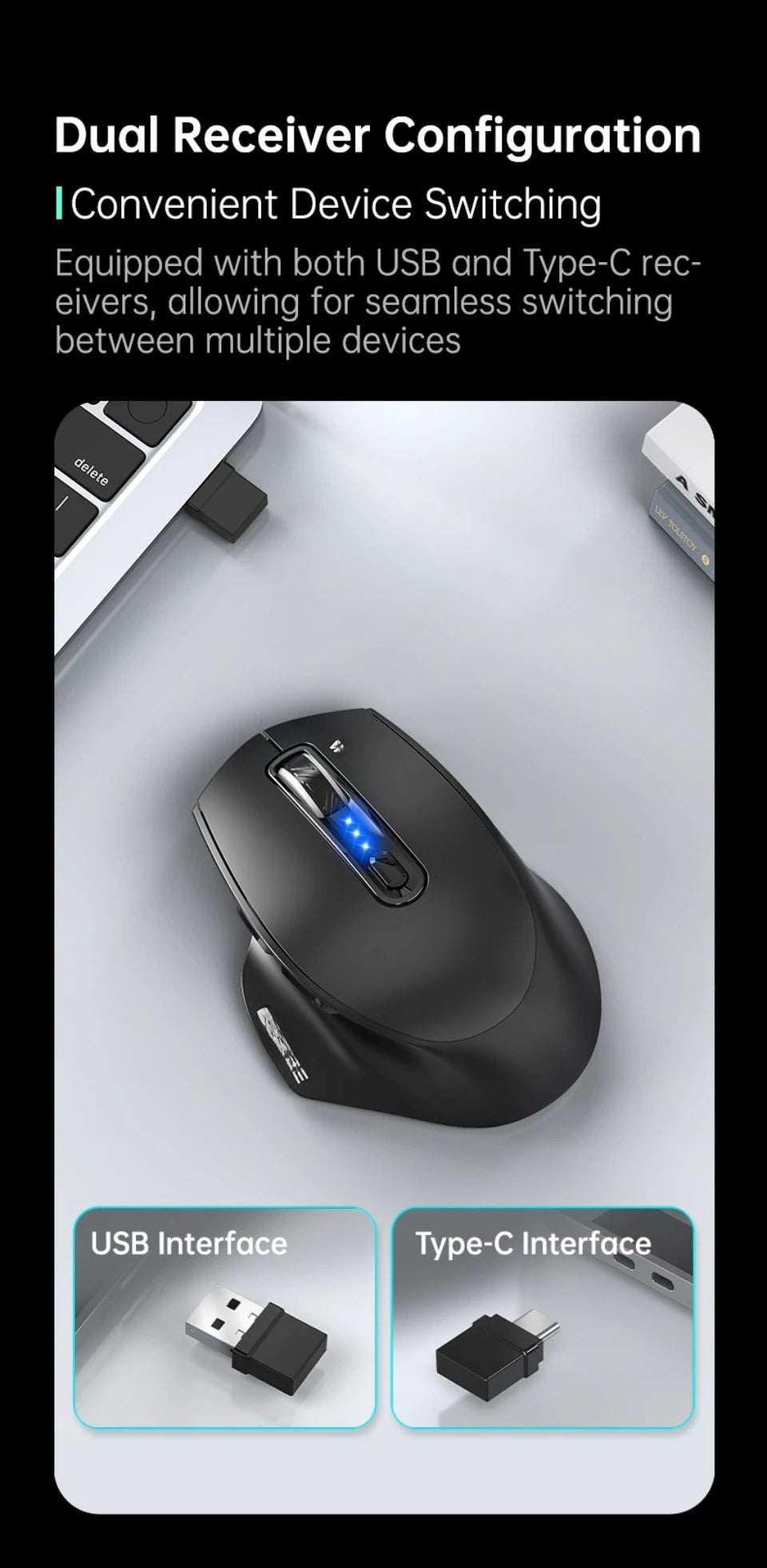 USB Wired Mouse RGB Backlight Silent Ergonomic Mouse with Adjustable DPI for PC, Laptop, Office, Gaming & Home Use