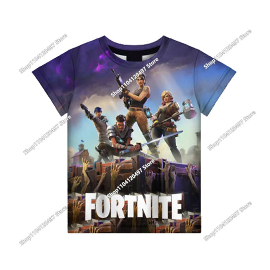 Tricou casual pentru copii Summer Fashion Fortnite Mascot, imprimeu 3D, unisex, pentru băieți și fete, îmbrăcăminte pentru copii, top T-shirt