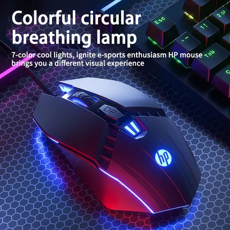 HP M1 Wired Gaming Mouse White Light Emitting Esports Mouse USB Gaming Office Desktop Laptop