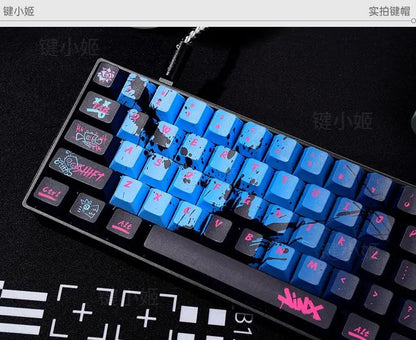 Jinx Personality Key Cap Set PBT 137 Key Gaming Key Cap for 60/84/98/108 Mechanical Keyboard Profile MX Switch