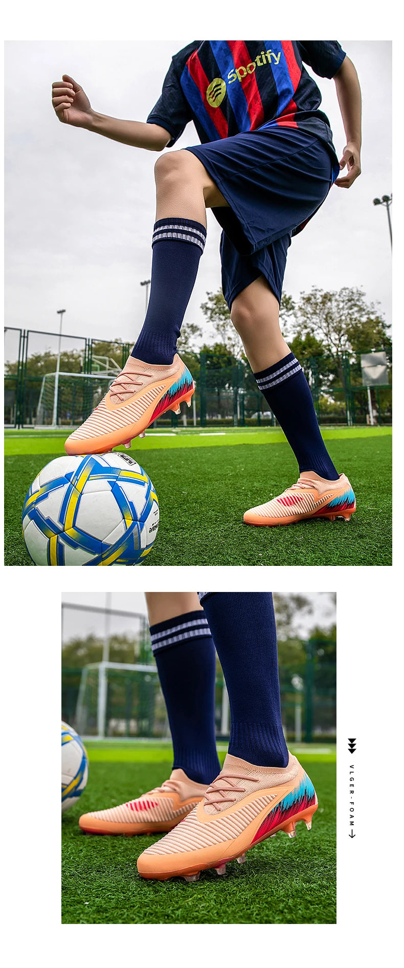 New Men's Football Boots Cleats Shoes Soccer Long Spikes FG Ultralight Training Soccer Shoes Non-Slip Outdoor Match Drop Shipping