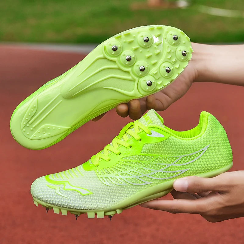 Outdoor Men Woman Track & Field Running Shoes Professional Competition Nail Sneakers Anti-Slip Student Training Shoes