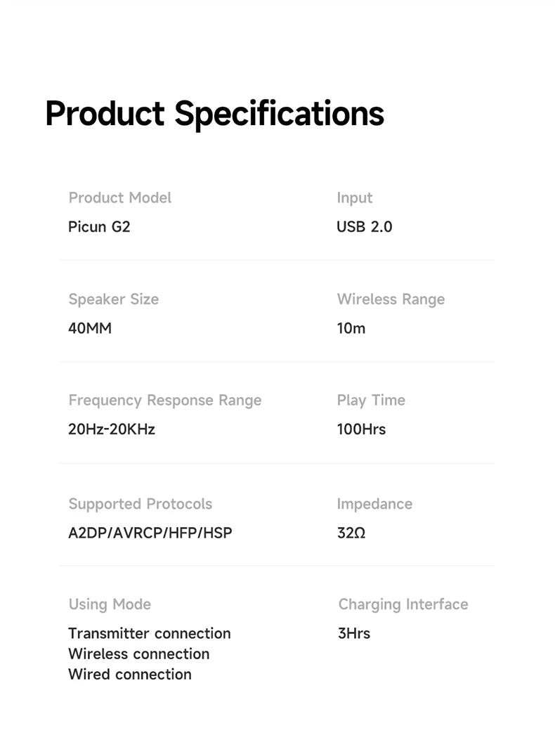 Picun G2 Wireless Gaming Headset Bluetooth 5.3 – 7.1 Surround Sound, 5ms Low Latency Gaming Headphones with ENC Microphone for PC, PS5, PS4, Switch & Mobile