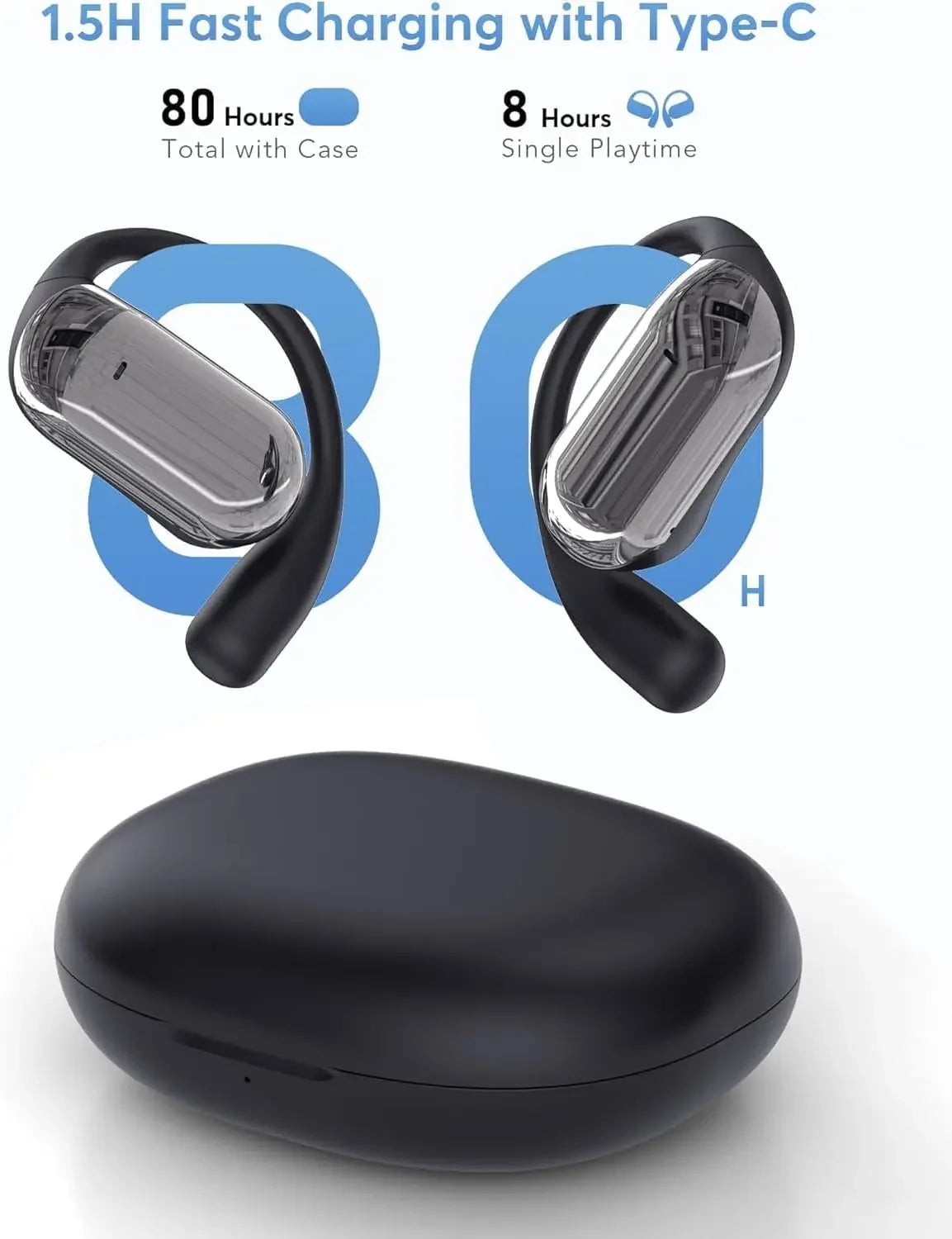 UYUXIO AI Translation Earbuds Real Time Translator Headphones, 144 Languages Smart Bluetooth Translator Earphones for Business