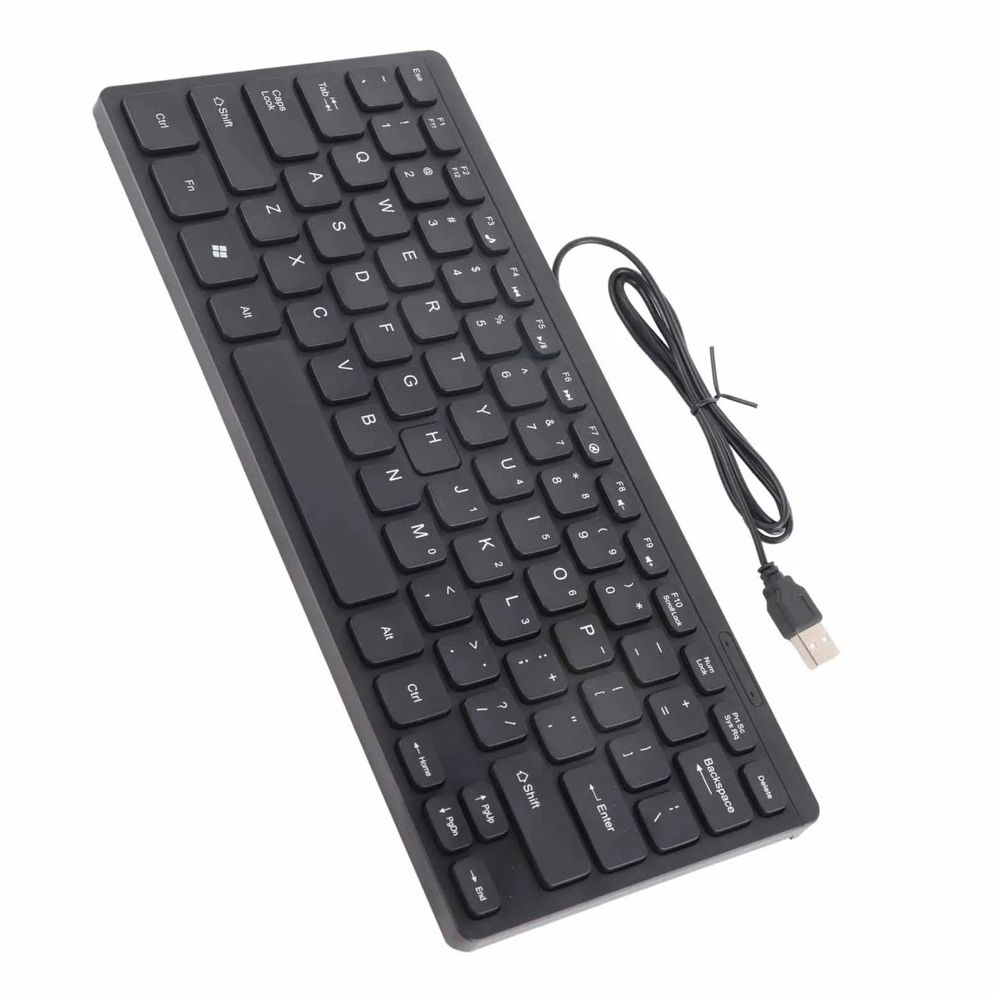 78 Keys USB Wired Keyboard ABS Waterproof Multimedia Computer Keyboard for Home PC Desktop Laptop