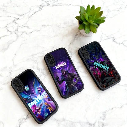 Capa para telemóvel Game F-Fortnite Survival para iPhone 11 12 13 14 15 16 17 Max Pro Plus Air Mini, capa macia preta com proteção da lente