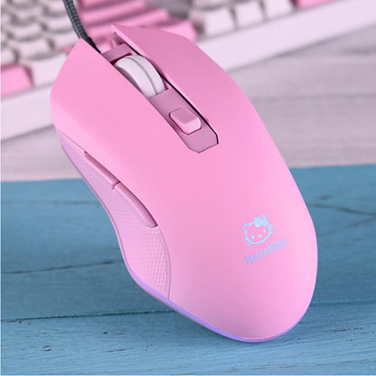UTHAI DB49 Wired Pink Gaming Mouse, Cute RGB Wired Gaming Mouse with 3200 DPI, Silent USB Computer Mouse for PC, Laptop & Office
