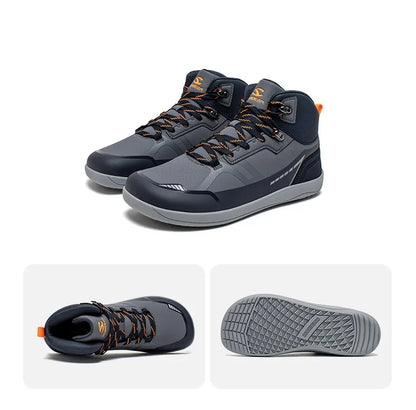 HOBIBEAR unisexe mi haut pieds nus chaussures hommes femmes bout large en cuir artificiel bottes de randonnée en plein air antidérapant chaussures de course