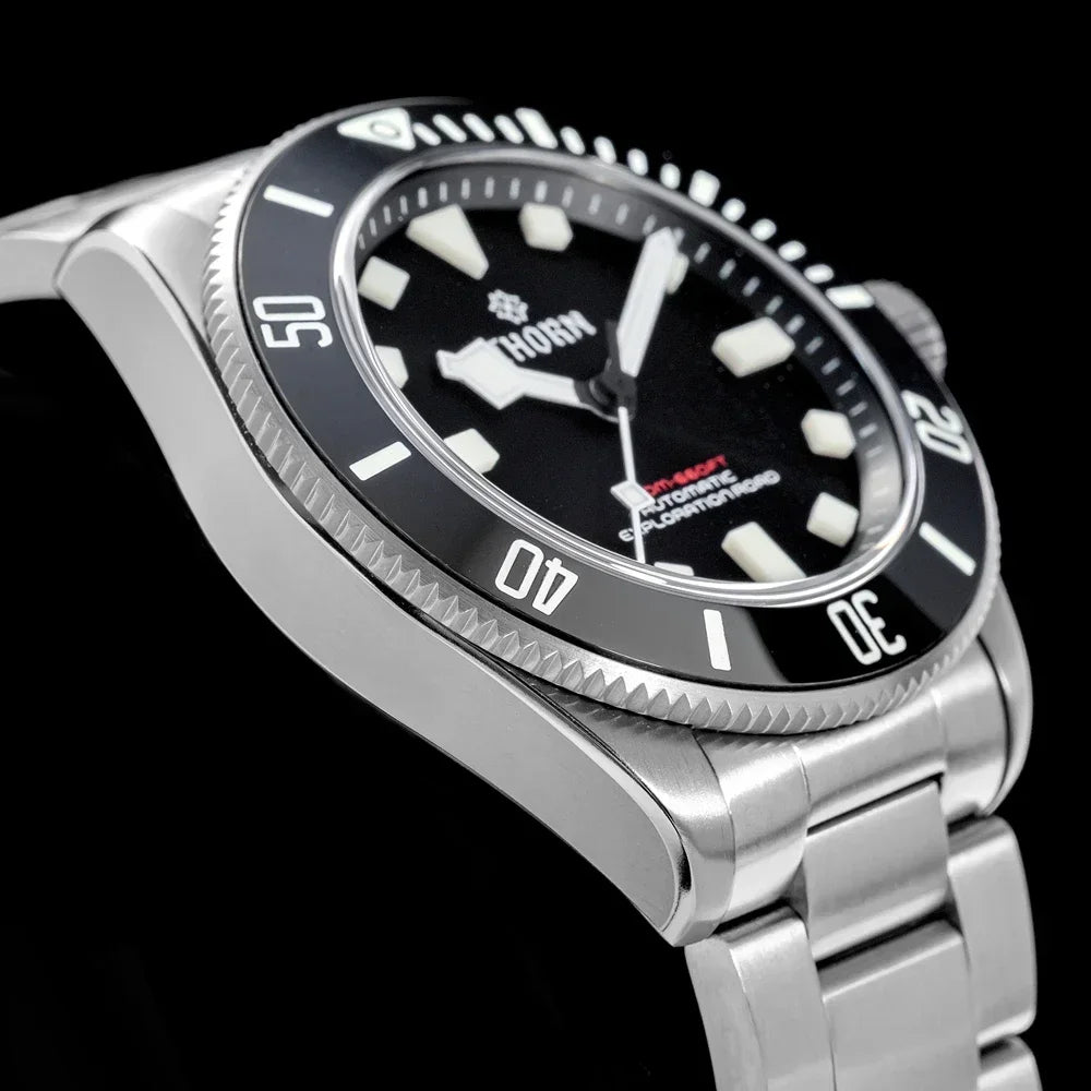 THORN 39mm Titanium Watch Men Homage Vintage PT5000 Movement Automatic Sapphire Crystal C3 Super Luminous 200M Waterproof Watch