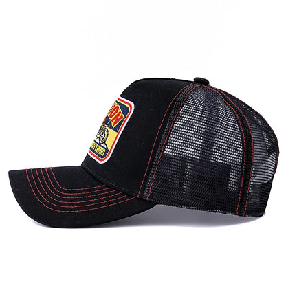 Hot Sale Unisex Mesh Trucker Hat Classic Motorcycle Pattern Breathable Summer Baseball Cap Streetwear Cap for Men Women
