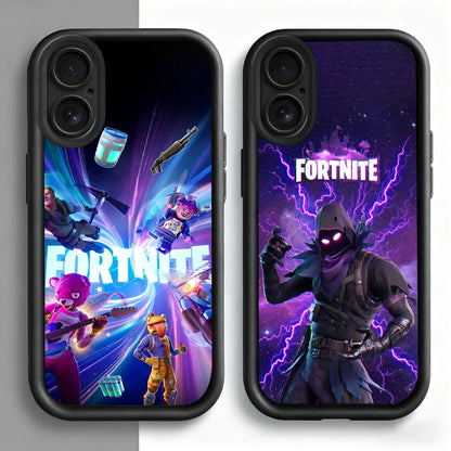 Capa para telemóvel Game F-Fortnite Survival para iPhone 11 12 13 14 15 16 17 Max Pro Plus Air Mini, capa macia preta com proteção da lente