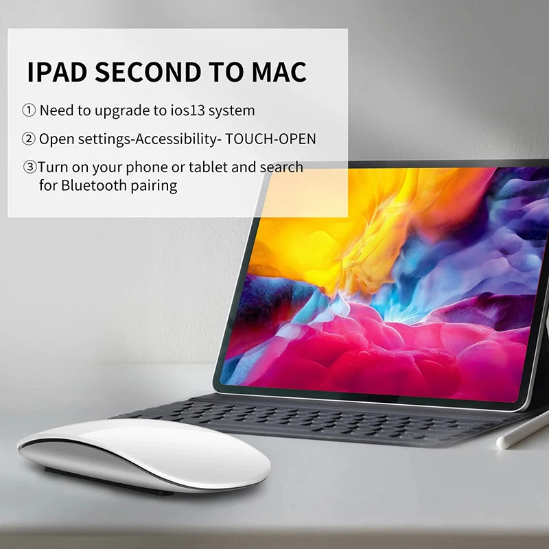 Magic Dual Mode Wireless Mouse Bluetooth Touch Slim Rechargeable Ergonomic for Macbook Air Pro PC Laptop Computer Notebook 2026