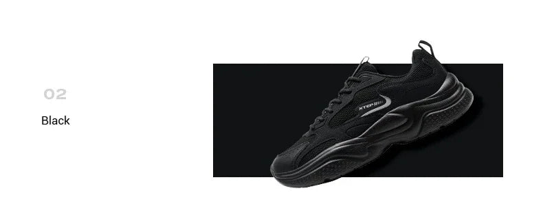 Sapatos casuais Xtep para homem: novidade de verão, em malha respirável, sola grossa, com salto, leves, para jovens, sapatos desportivos de moda 875319320001
