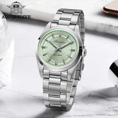 ADDIESDIVE 2026 New Luxury Men Analog Watch VH31 Bubble Glass Quartz Watch 10Bar BGW9 Luminous Steel Personalized Watch AD2515