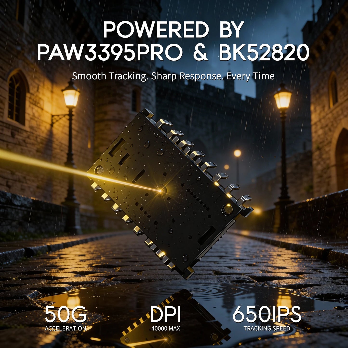 MAMBASNAKE M2 ultralätt trådlös gamingmus, PAW3395PRO-sensor 40000 DPI, 41g kolfiber, tre lägen