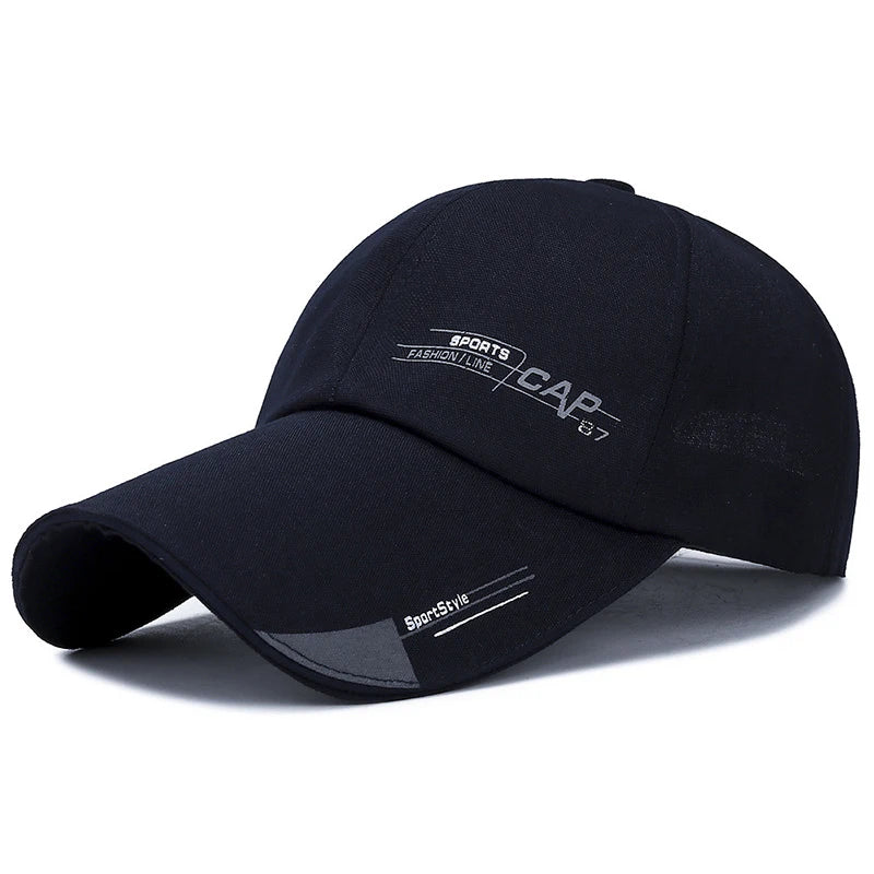 Spring Summer Baseball Cap Embroidered Canvas Sun Hat Outdoor Sports Cap Mens Hat for Fish Fashion Long-brimmed Golf cap 2022