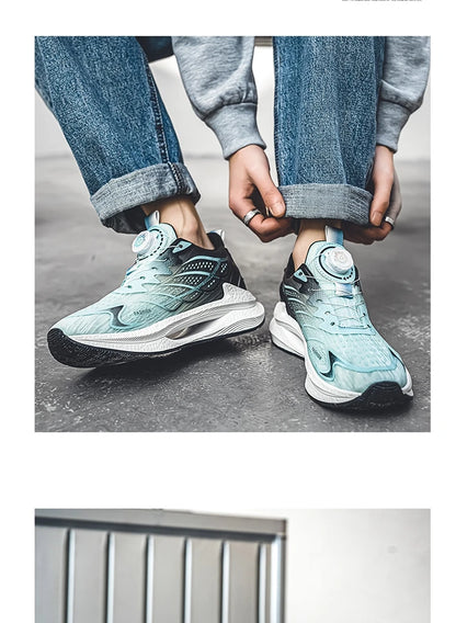 Zapatillas deportivas informales de verano transpirables para hombre, nuevas zapatillas de running de malla transpirable, modernas y versátiles, con hebilla giratoria, adecuadas para deportes al aire libre y para el día a día