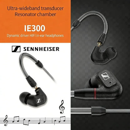 Sennheiser IE 300 HiFi Wired In-Ear Earphones TrueResponse Dynamic Driver Studio Monitoring Earbuds with Detachable Cable
