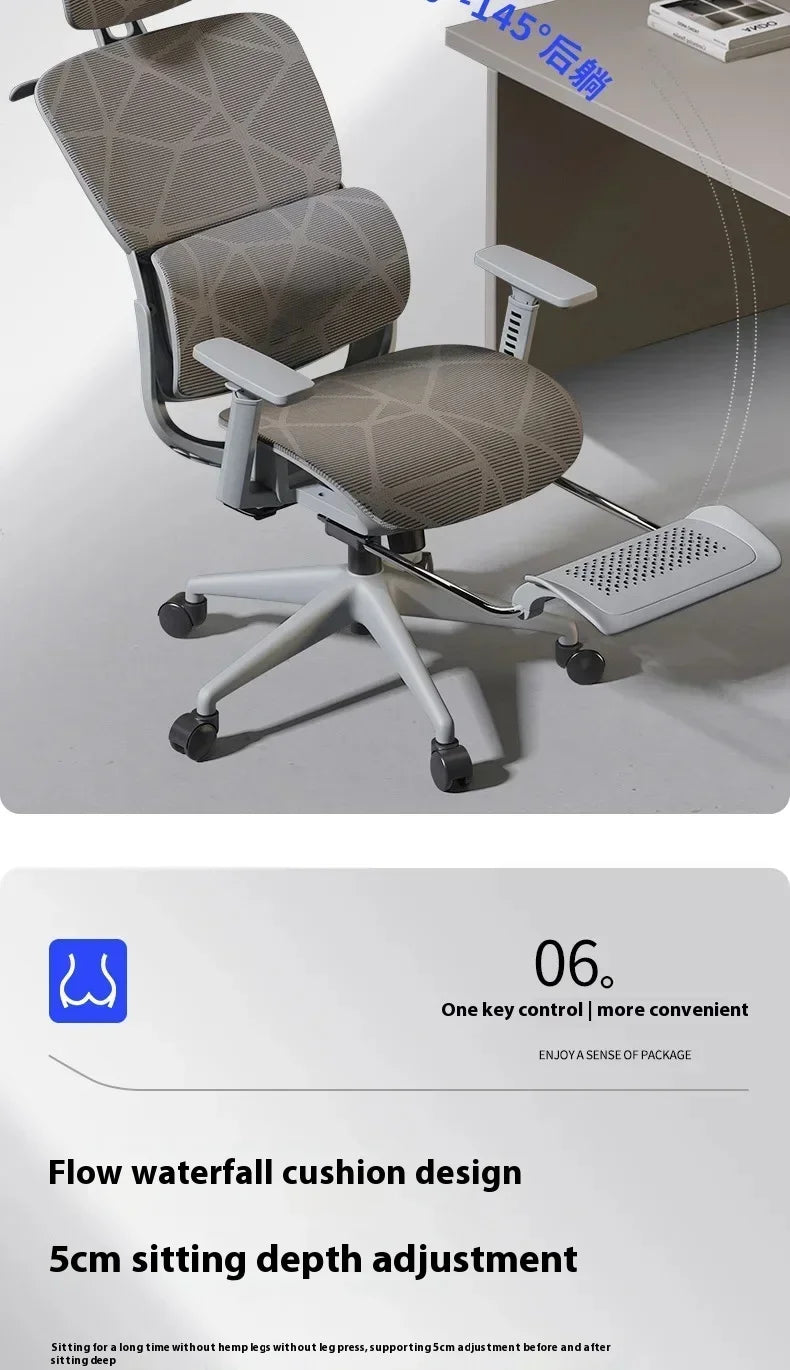 Ergonomic Gaming Office Chair Adjustable 3D Armrests Headrest Lumbar Support Computer Desk Chair with Footrest & Reclining Backrest