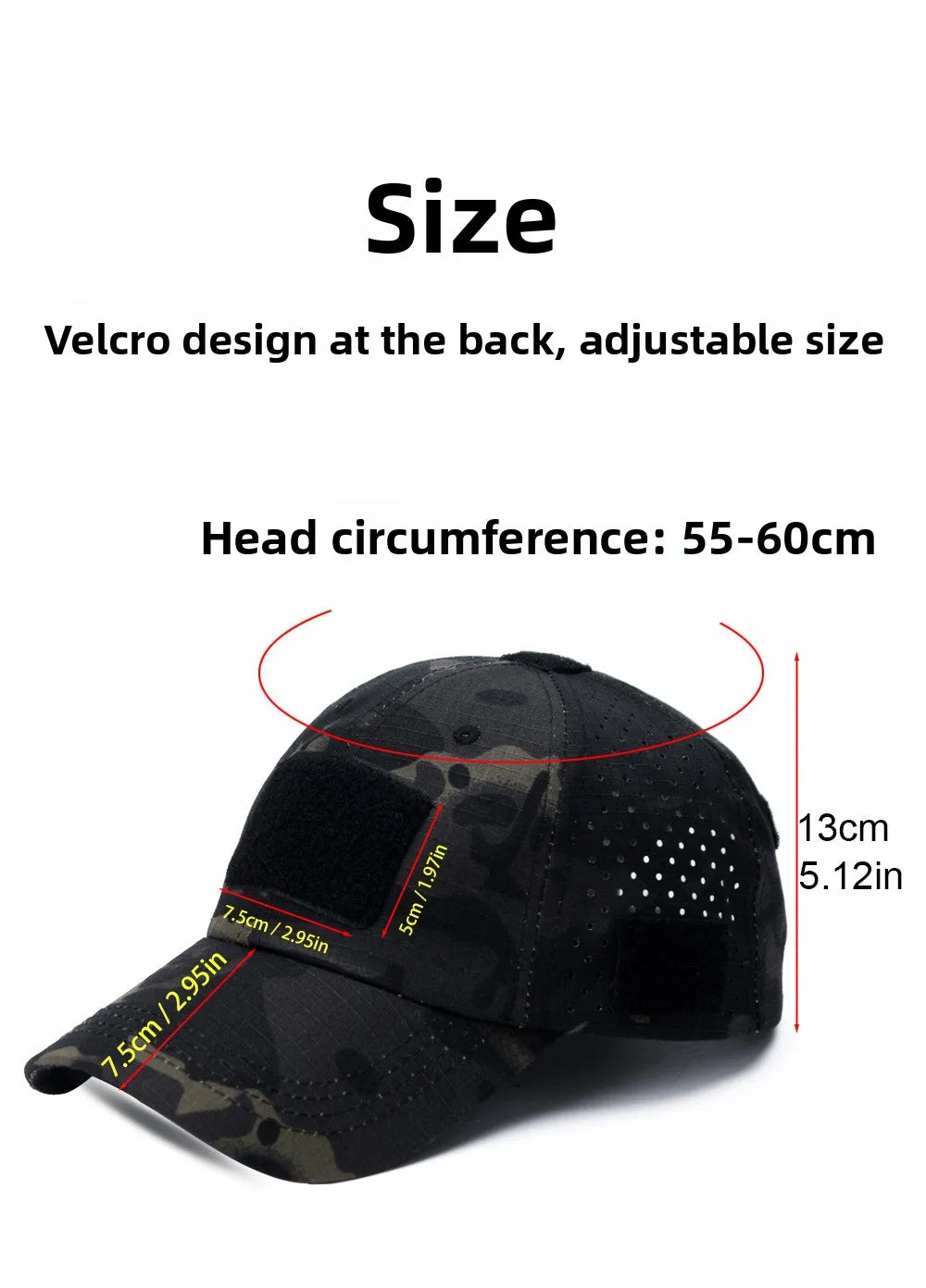 Cappellino da baseball casual sportivo traspirante con motivo mimetico da uomo, cappello da sole per appassionati di stile militare, cappello tattico, cappello da addestramento militare, cappello a secchiello