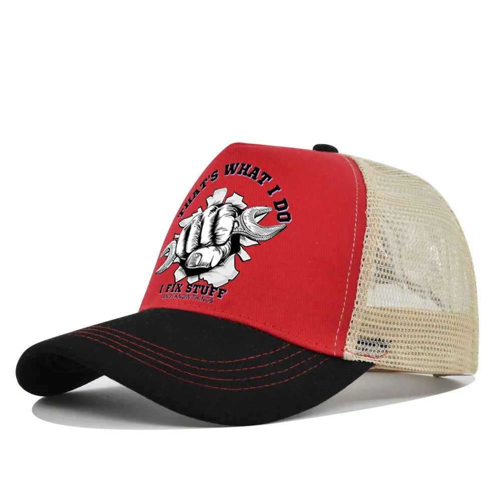 Modebaseballkasket i printet, åndbart net til forår/sommer – Gorras med personligt logo til mænd, kvinder og par – Visirhat, casquette
