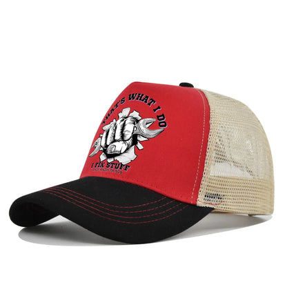 Modebaseballkasket i printet, åndbart net til forår/sommer – Gorras med personligt logo til mænd, kvinder og par – Visirhat, casquette