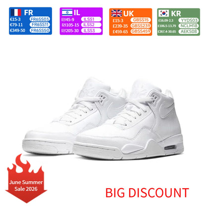Buty do koszykówki Nike Flight Legacy Mid-Top Retro, unisex, białe, BQ4212-101