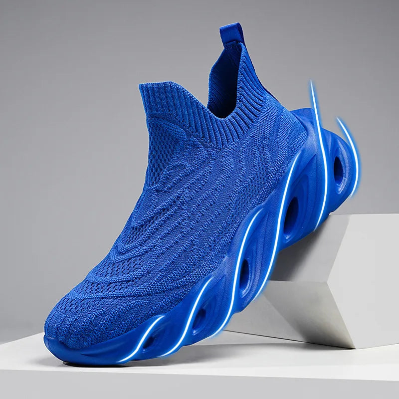 Classic Fashion Yellow Men's Running Shoes Comfort Socks Shoes Trainers Men Unisex Athletic Shoes Big Size 46 Zapatillas Hombre