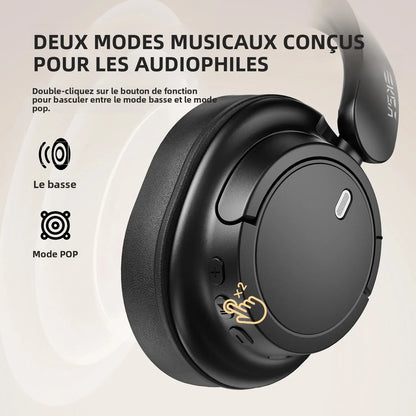 OneOdio EKSA V16 Bluetooth 5.3 Wireless Headphones with Mic, Hi-Res HiFi Over Ear Headset, 90H Battery, Bass Mode, Wired & Wireless Audio