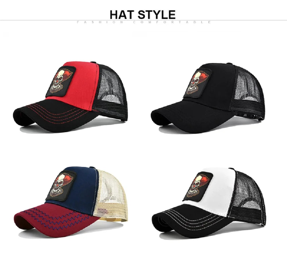Anime Patch Baseball Caps Men Women Snapback Hats Streetwear Hip Hop Visor Caps Mesh Breathable Dad Sun Hat Unisex Trucker Hats