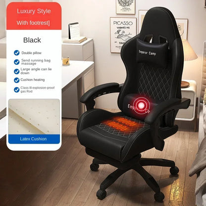 Hestora PU Leather Big and Tall Gaming Chair Ergonomic High Back Computer Chair with Footrest, Massage Lumbar Support, Adjustable Reclining Office Gaming Chair