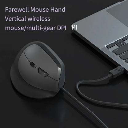 Wired Right Hand Vertical RGB Ergonomic Gaming Mouse, USB Optical Ergonomic Mouse with 3200 DPI, Vertical Wired Mouse for PC, Laptop & Computer