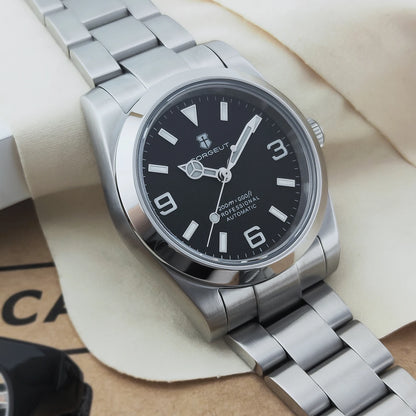 36mm/39mm Corgeut Luxury White Black Automatic Mechanical Wristwatches Numbers Men Watch Sapphire Crystal 10bars Reloj Hombre